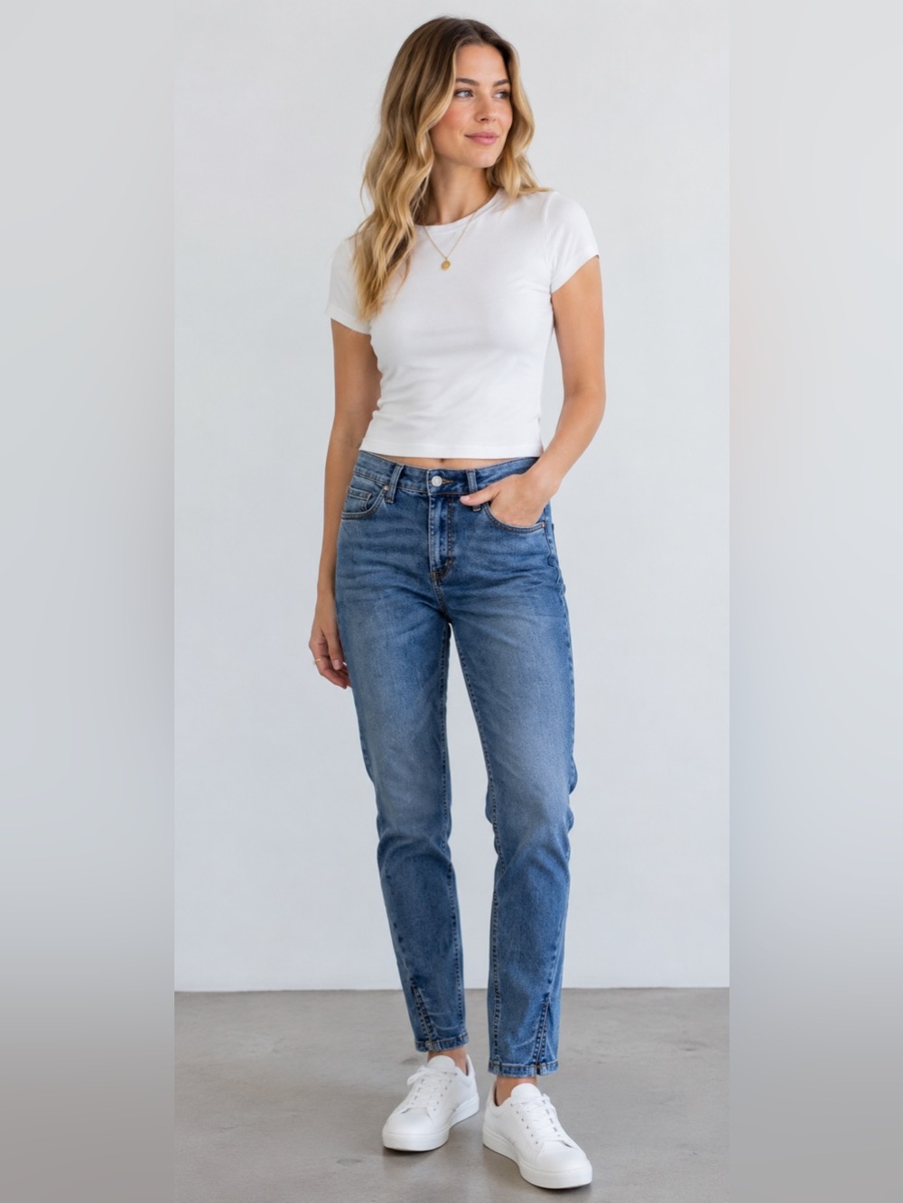 Boyish Riley Jeans 28 An Affair To Remember Blue Skinny Ankle Slit Stretch Denim